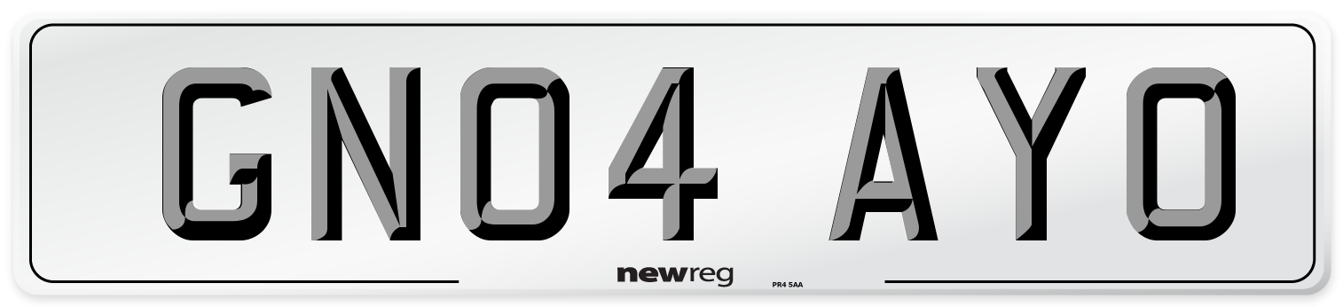 GN04 AYO Number Plate from New Reg
